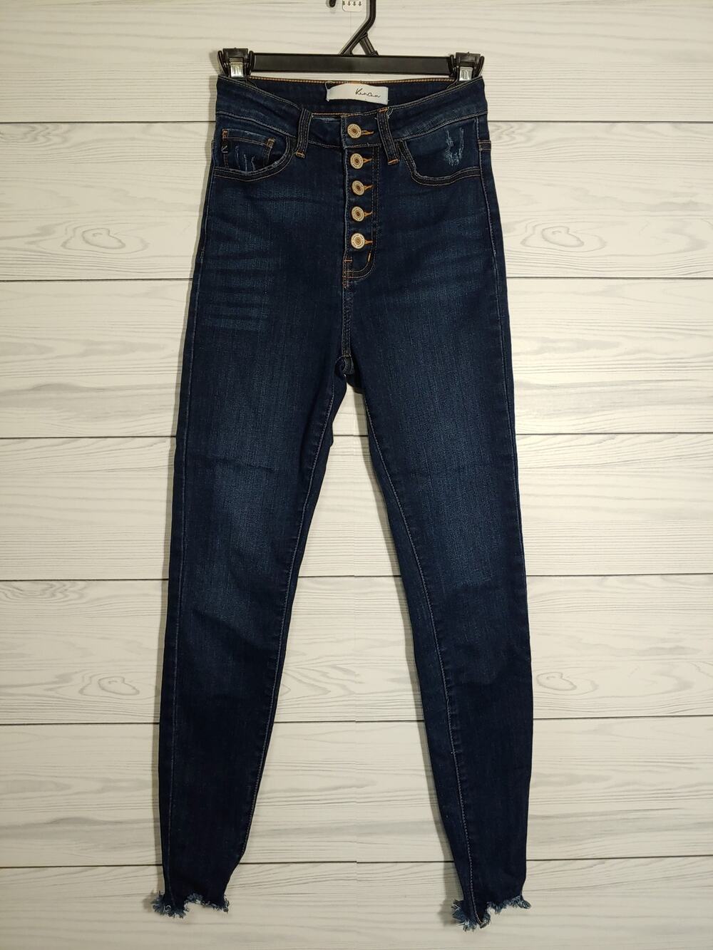 Womens Kancan Button Fly Skinny Stretch Jeans sz 1